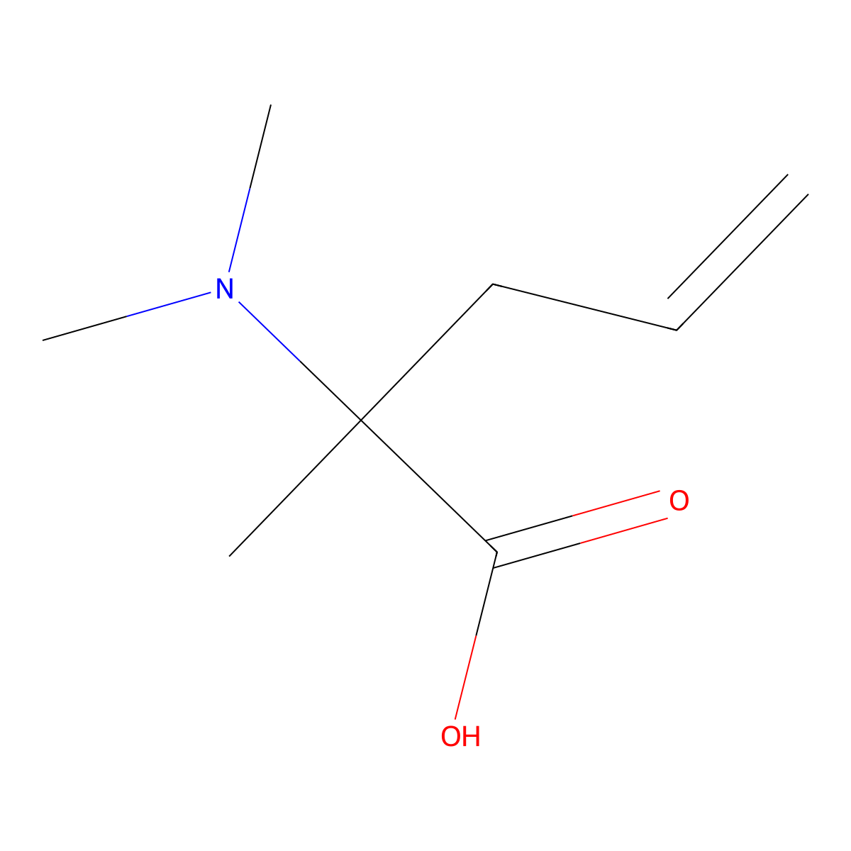 2-(Dimethylamino)-2-methylpent-4-enoic acid molecular structure, CAS 2166815-58-1