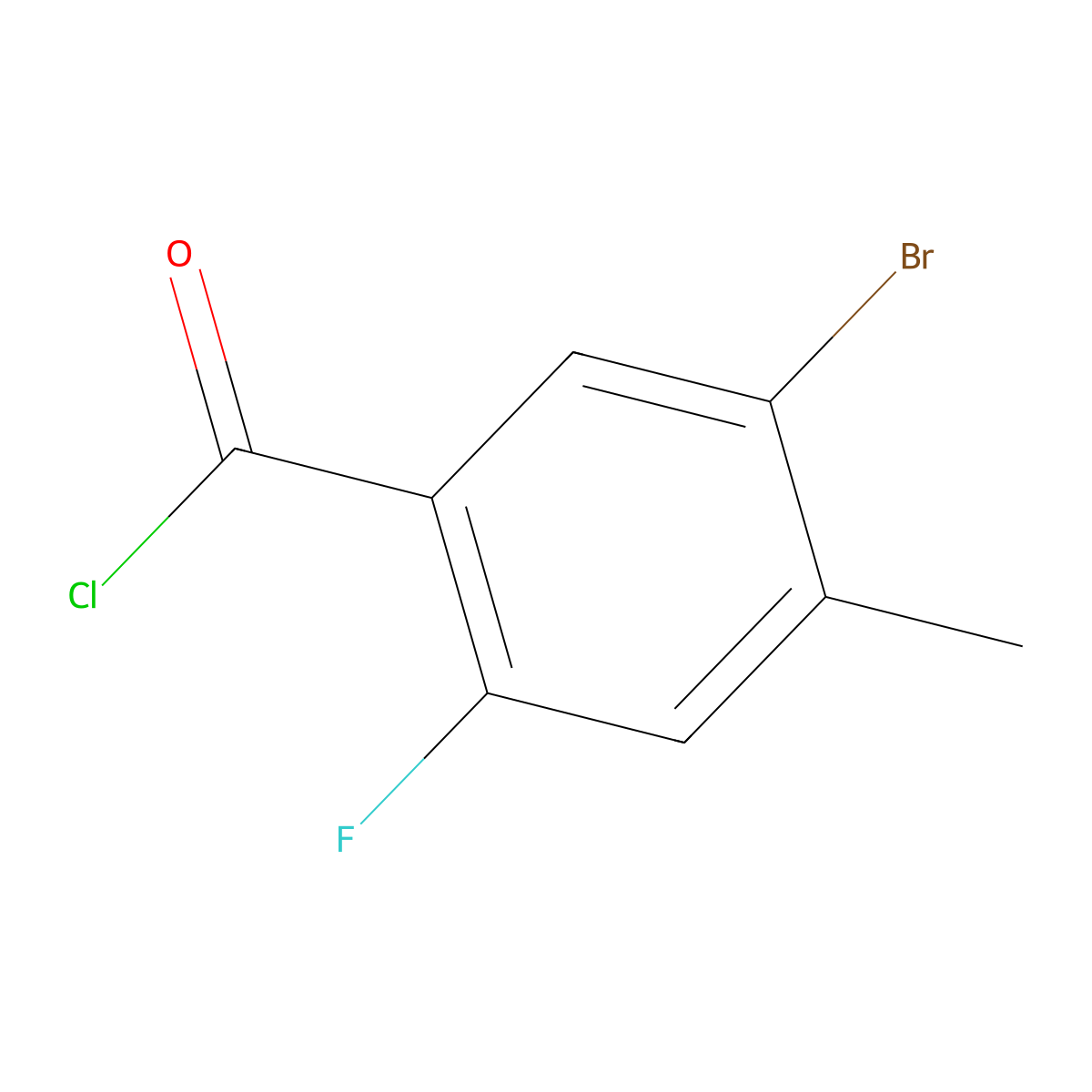 5-Bromo-2-fluoro-4-methylbenzoyl chloride molecular structure, CAS 2166816-42-6
