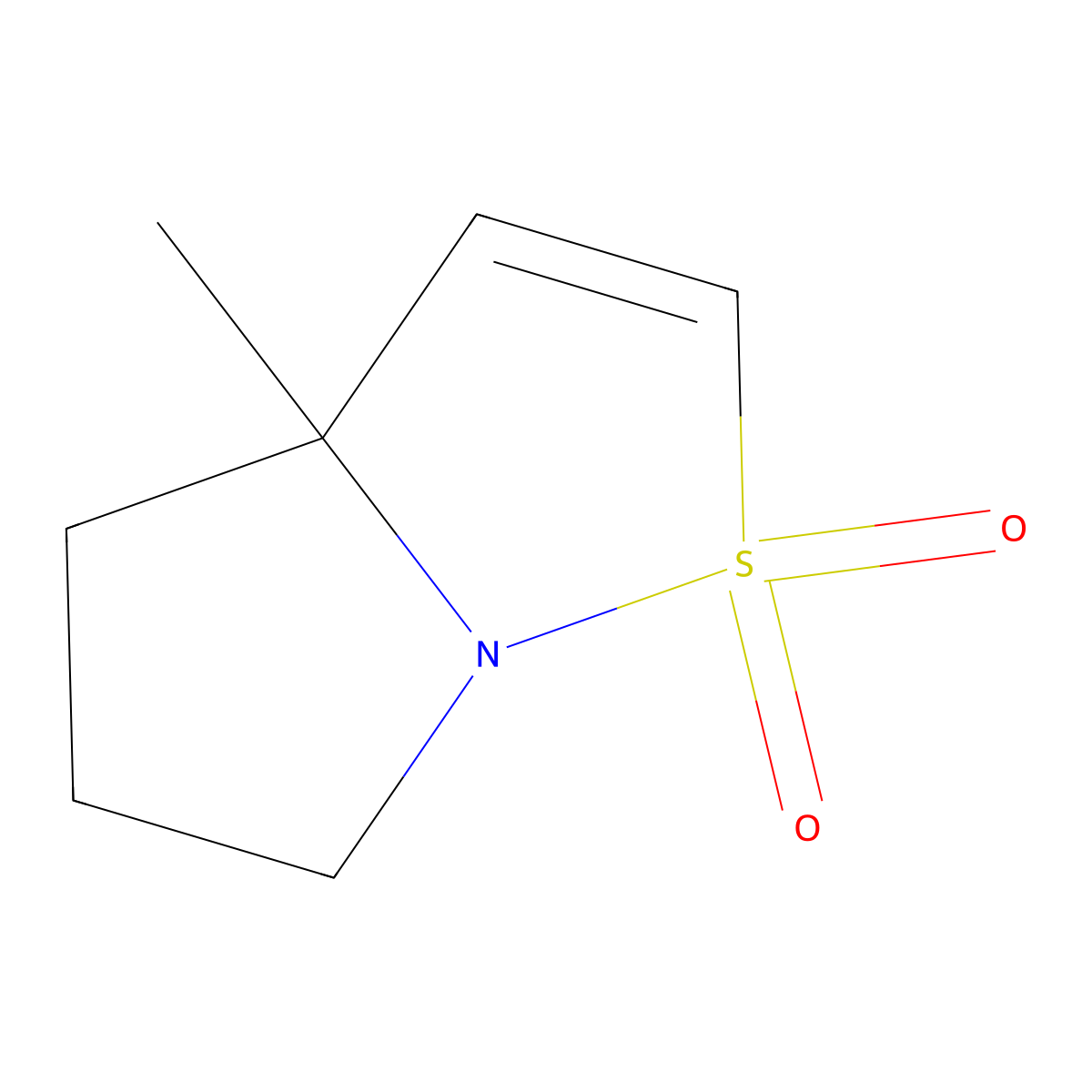 3a-methyl-3aH,4H,5H,6H-1lambda6-pyrrolo(1,2-b)(1,2)thiazole-1,1-dione molecular structure, CAS 2166816-79-9