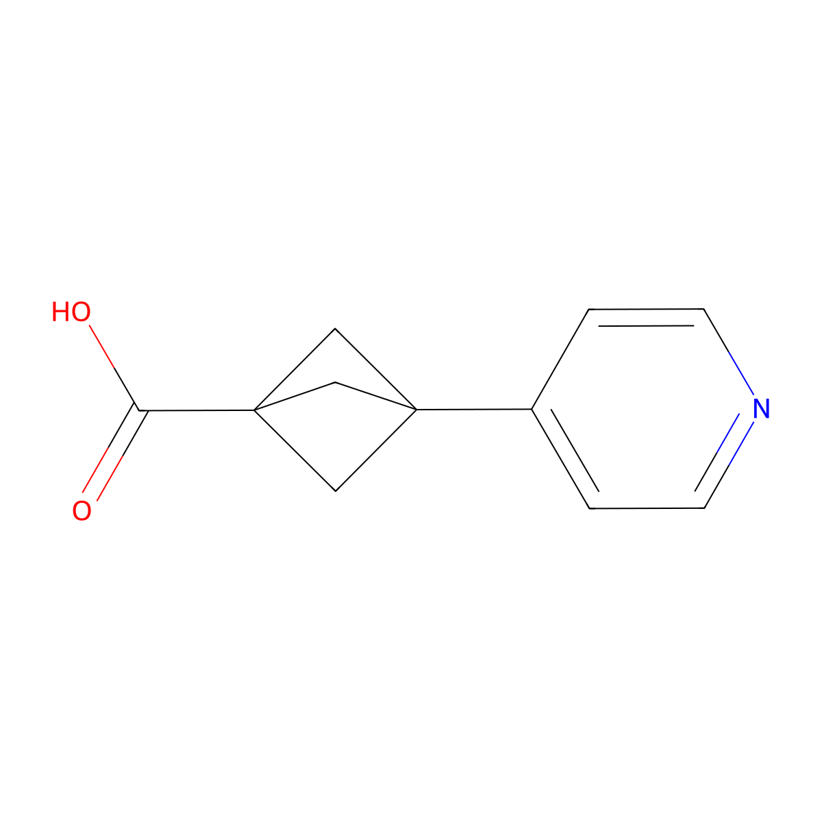 3-(Pyridin-4-yl)bicyclo[1.1.1]pentane-1-carboxylic acid molecular structure, CAS 2166817-16-7