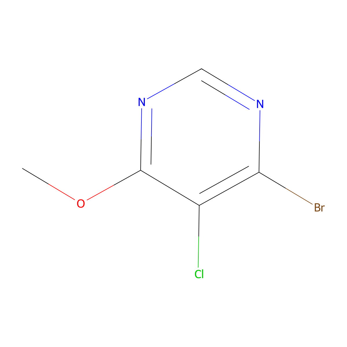 4-Bromo-5-chloro-6-methoxypyrimidine molecular structure, CAS 2166822-25-7