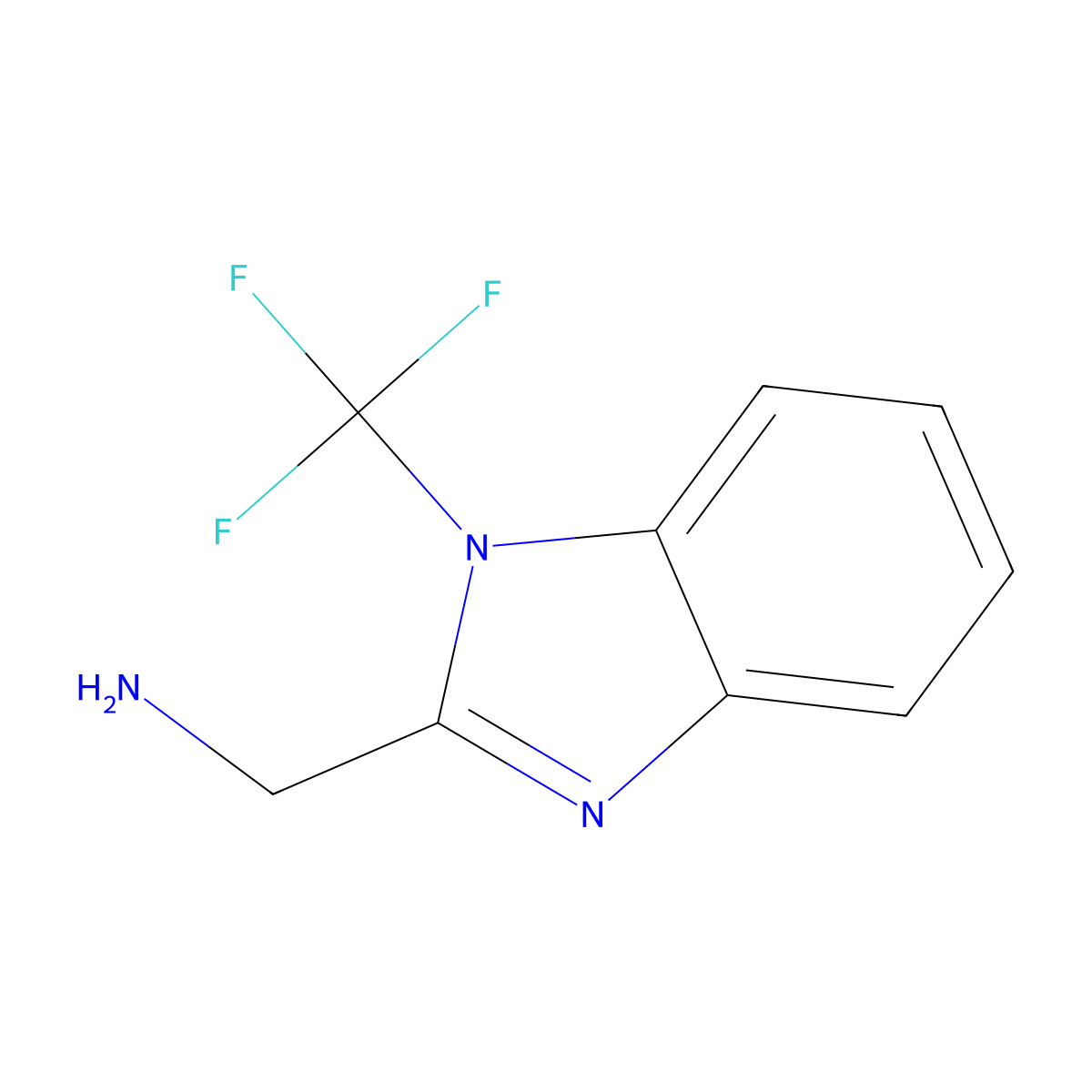 1-[1-(trifluoromethyl)-1H-1,3-benzodiazol-2-yl]methanamine molecular structure, CAS 2166826-16-8