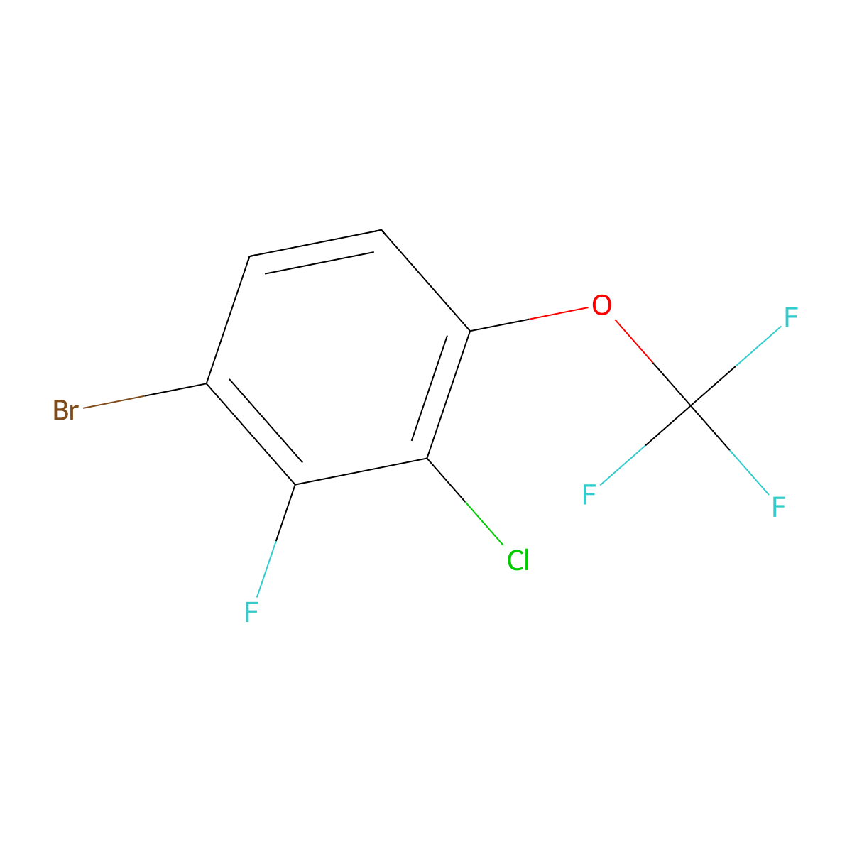 1-Bromo-3-chloro-2-fluoro-4-(trifluoromethoxy)benzene molecular structure, CAS 2166827-13-8