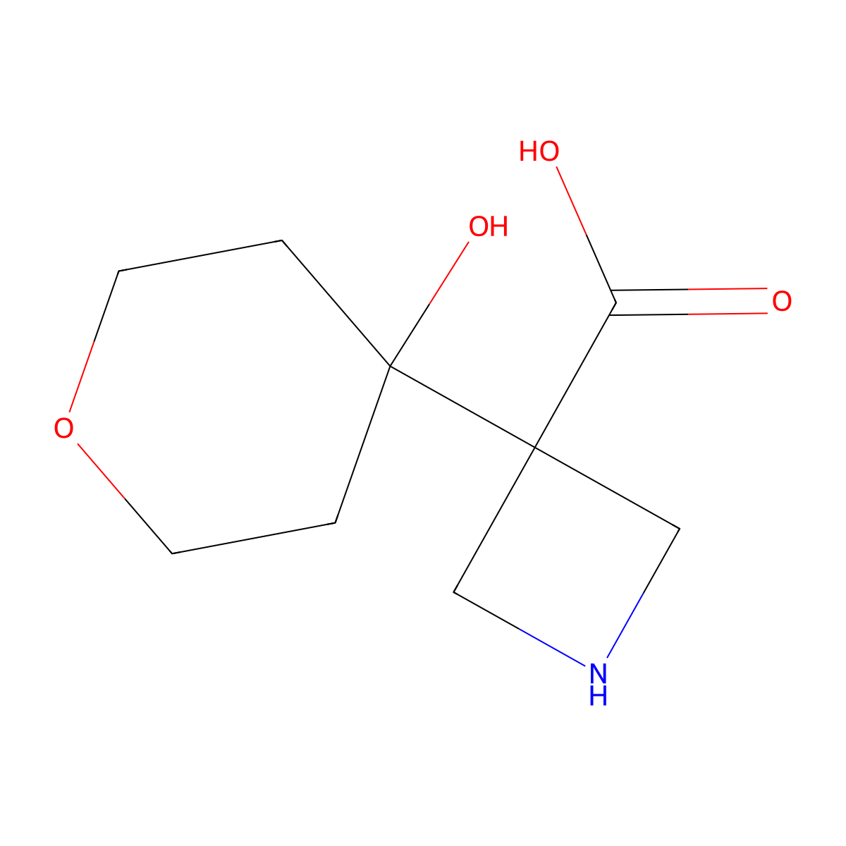 3-(4-Hydroxyoxan-4-yl)azetidine-3-carboxylic acid molecular structure, CAS 2166830-81-3