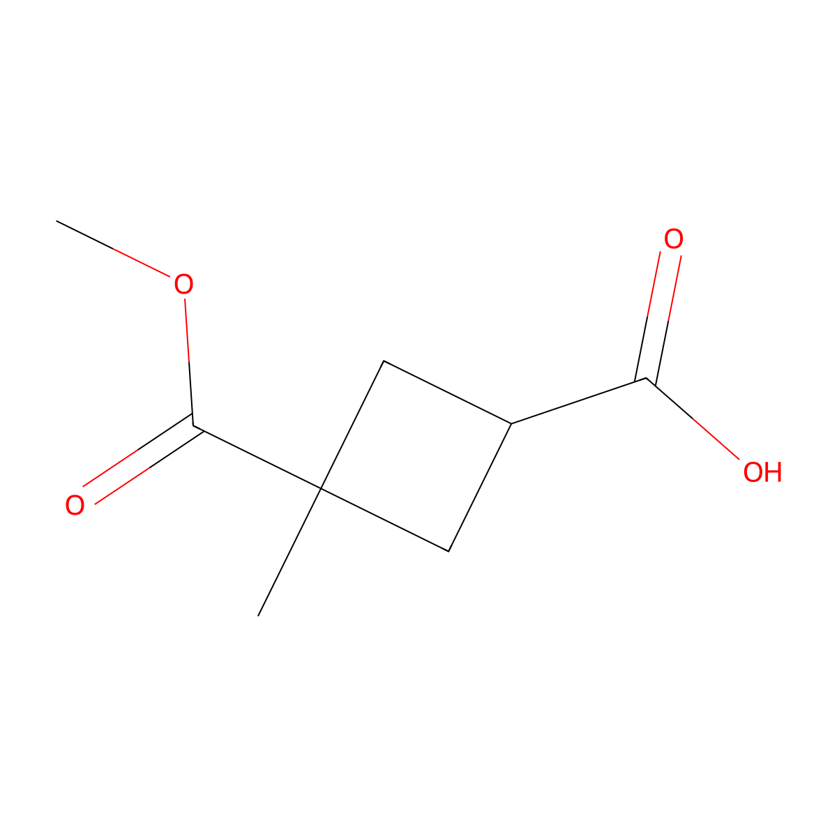 3-(Methoxycarbonyl)-3-methylcyclobutane-1-carboxylic acid molecular structure, CAS 2166831-34-9