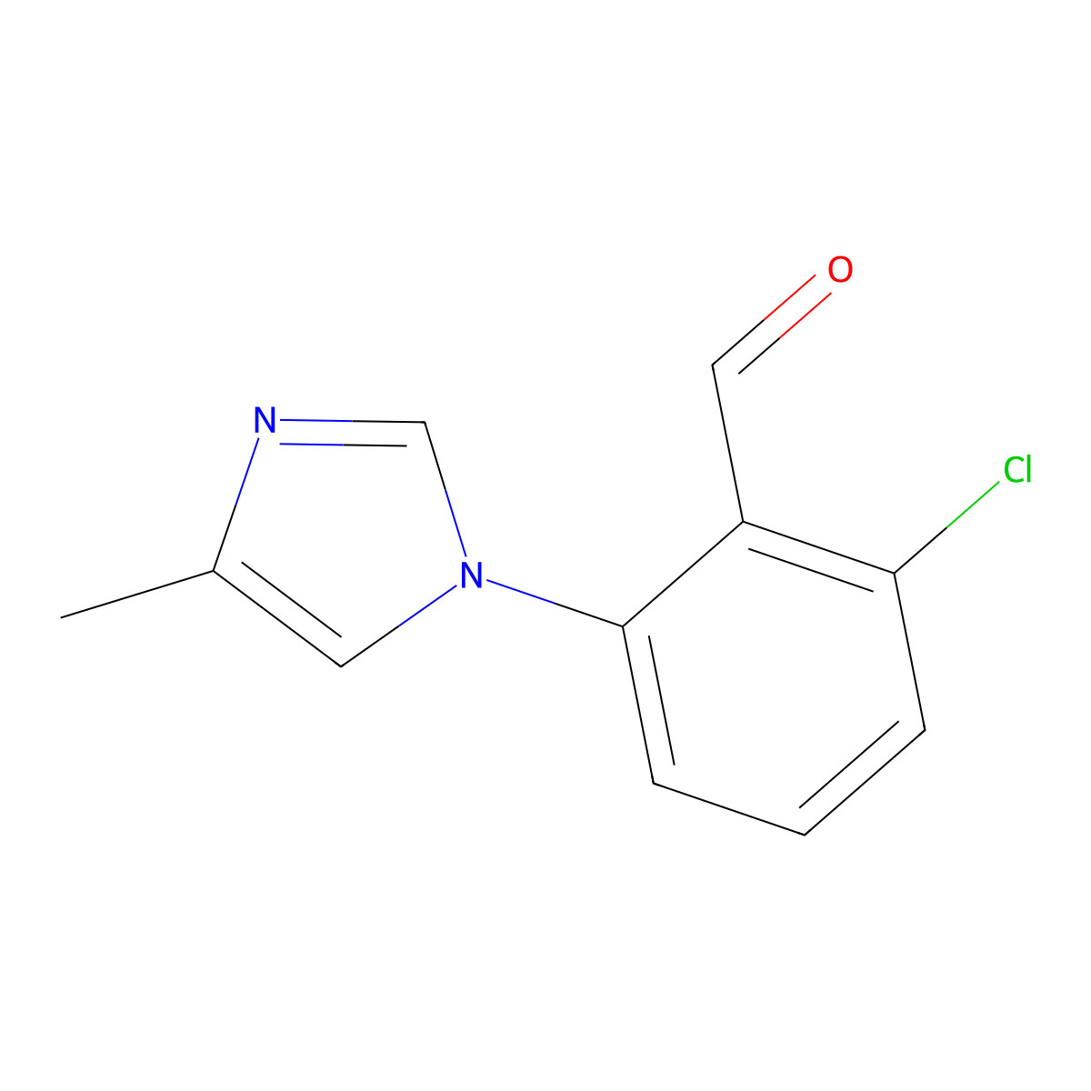 2-chloro-6-(4-methyl-1H-imidazol-1-yl)benzaldehyde molecular structure, CAS 2166835-03-4