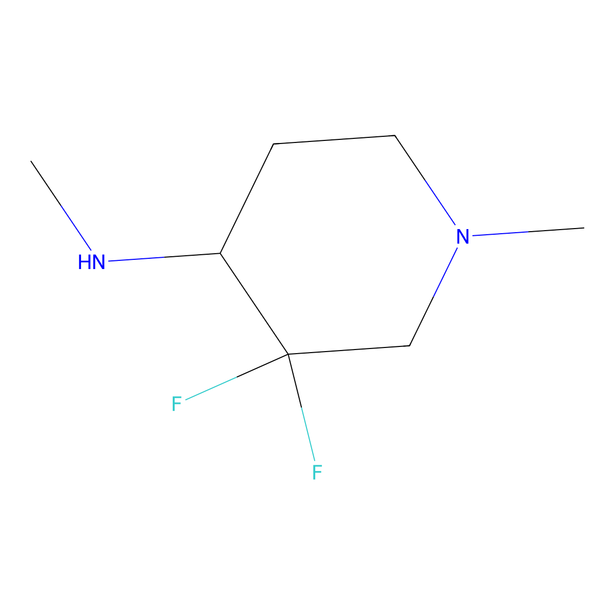 3,3-difluoro-N,1-dimethylpiperidin-4-amine molecular structure, CAS 2166841-70-7