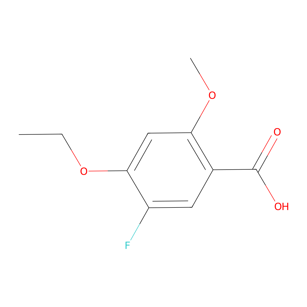 4-Ethoxy-5-fluoro-2-methoxybenzoic acid molecular structure, CAS 2166846-28-0