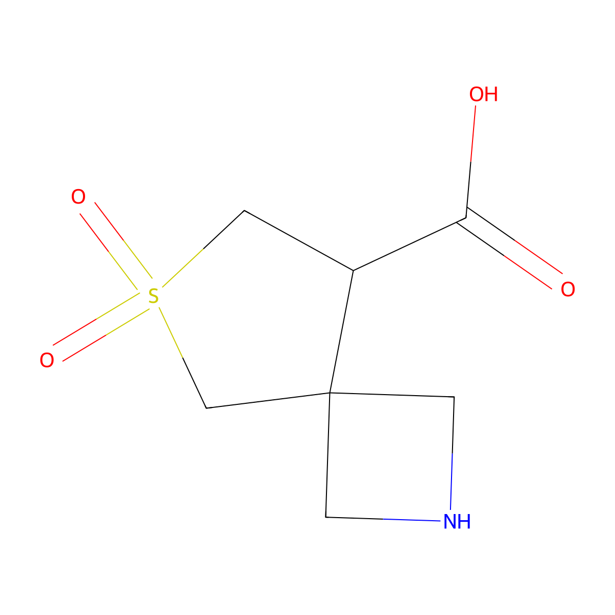 6,6-Dioxo-6lambda6-thia-2-azaspiro[3.4]octane-8-carboxylic acid molecular structure, CAS 2166846-59-7