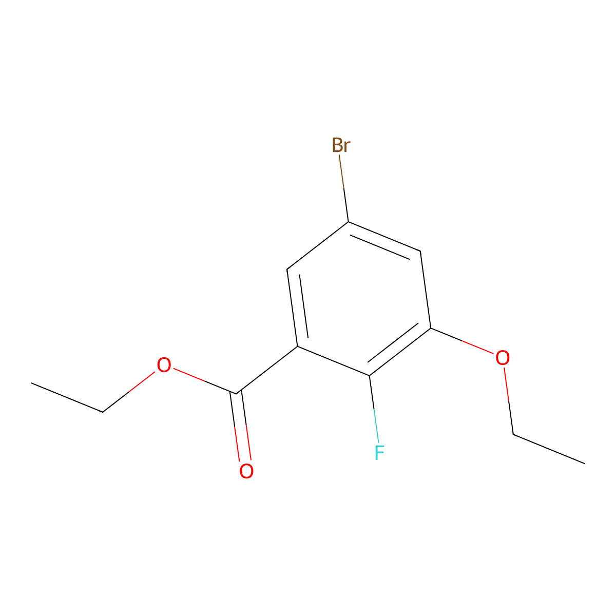 Ethyl 5-bromo-3-ethoxy-2-fluorobenzoate molecular structure, CAS 2166848-88-8
