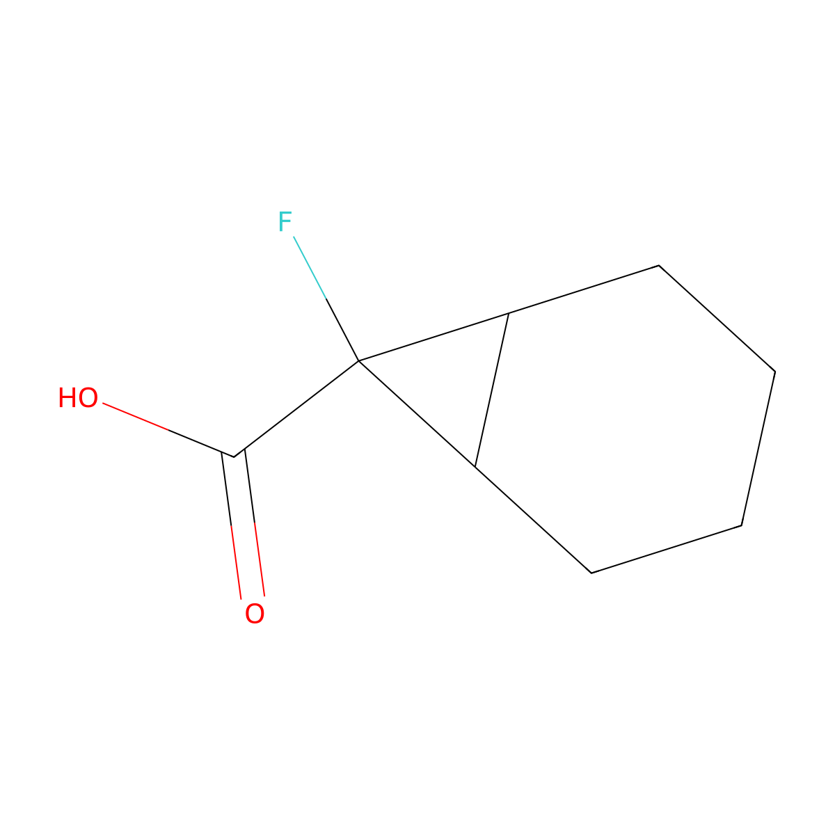 7-Fluorobicyclo[4.1.0]heptane-7-carboxylic acid molecular structure, CAS 2166849-51-8
