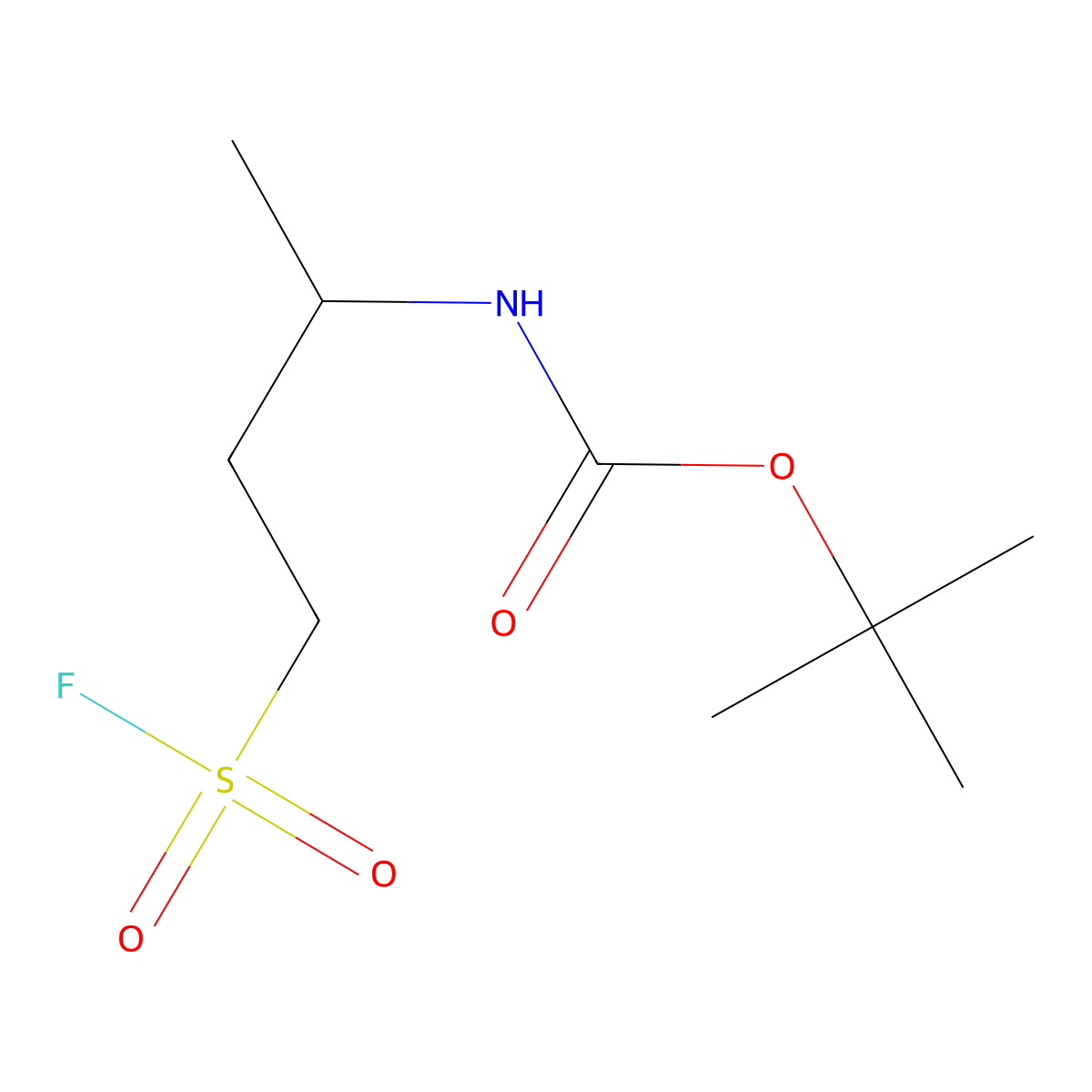 tert-butyl N-[4-(fluorosulfonyl)butan-2-yl]carbamate molecular structure, CAS 2166849-59-6