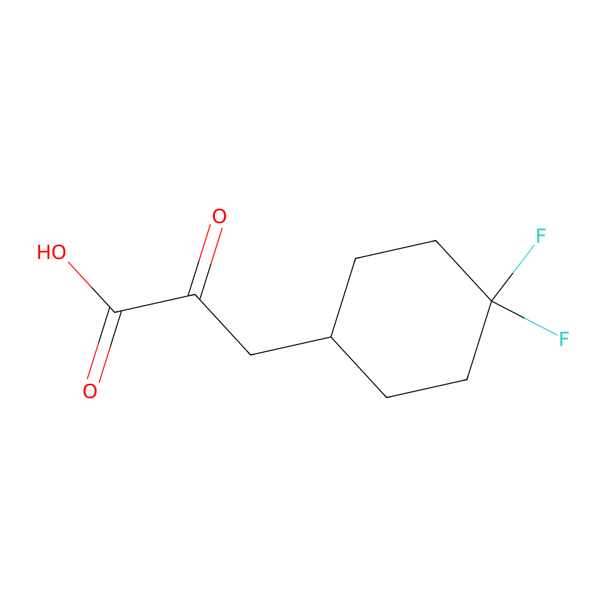 3-(4,4-Difluorocyclohexyl)-2-oxopropanoic acid molecular structure, CAS 2166854-35-7