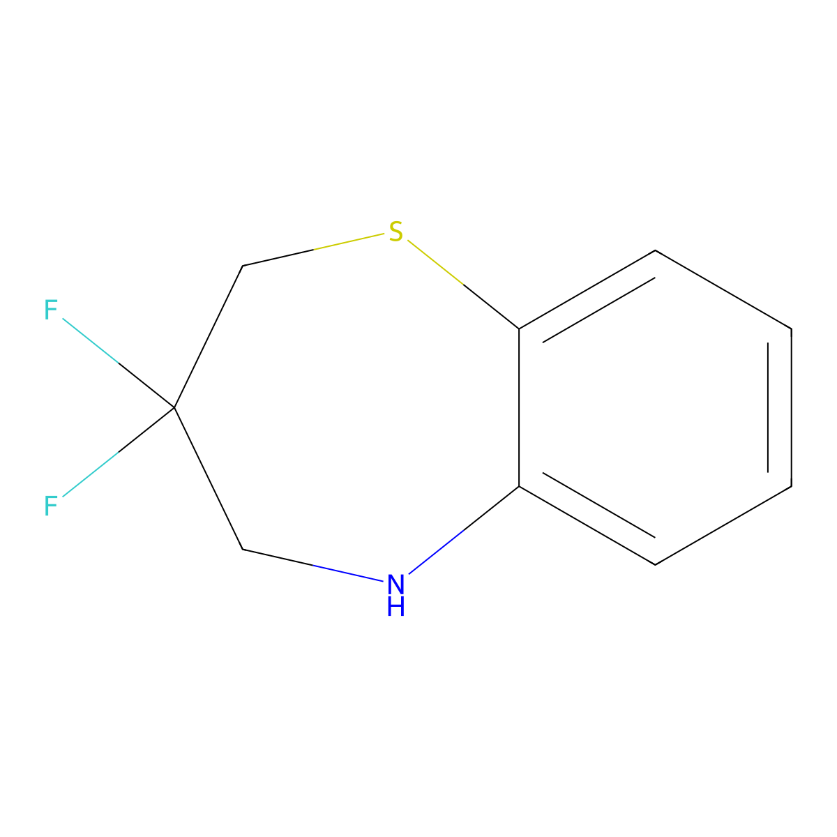 3,3-Difluoro-2,3,4,5-tetrahydro-1,5-benzothiazepine molecular structure, CAS 2166855-67-8