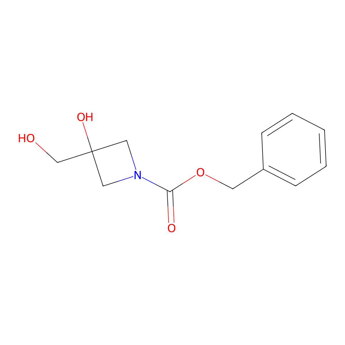 Benzyl 3-hydroxy-3-(hydroxymethyl)azetidine-1-carboxylate molecular structure, CAS 2166862-85-5