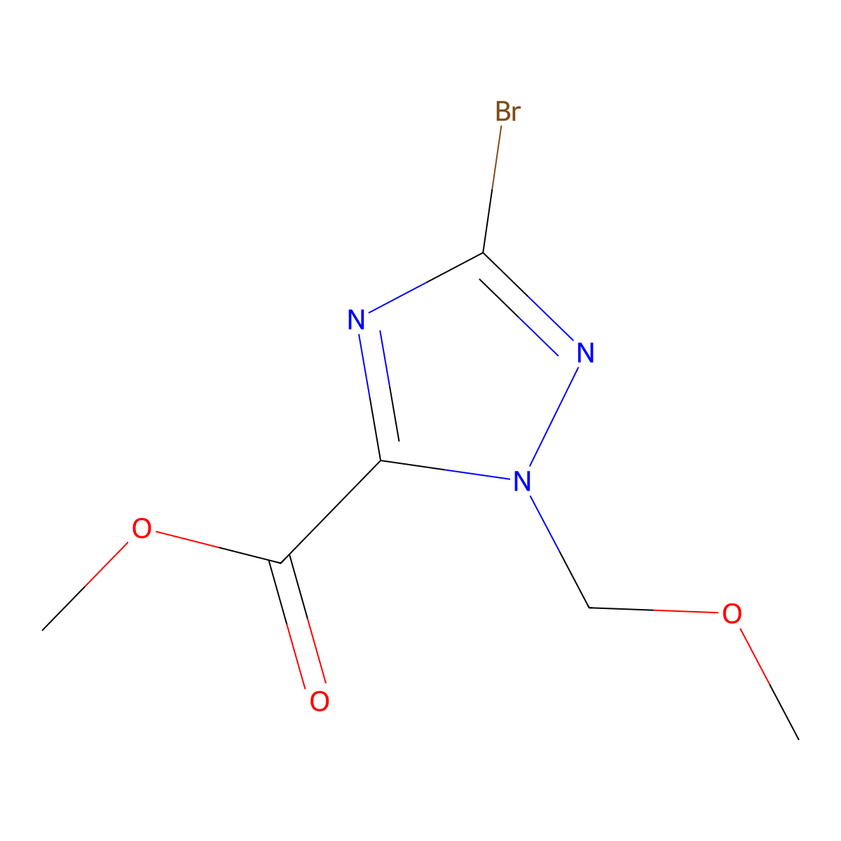 Methyl 3-bromo-1-(methoxymethyl)-1h-1,2,4-triazole-5-carboxylate molecular structure, CAS 2166865-82-1