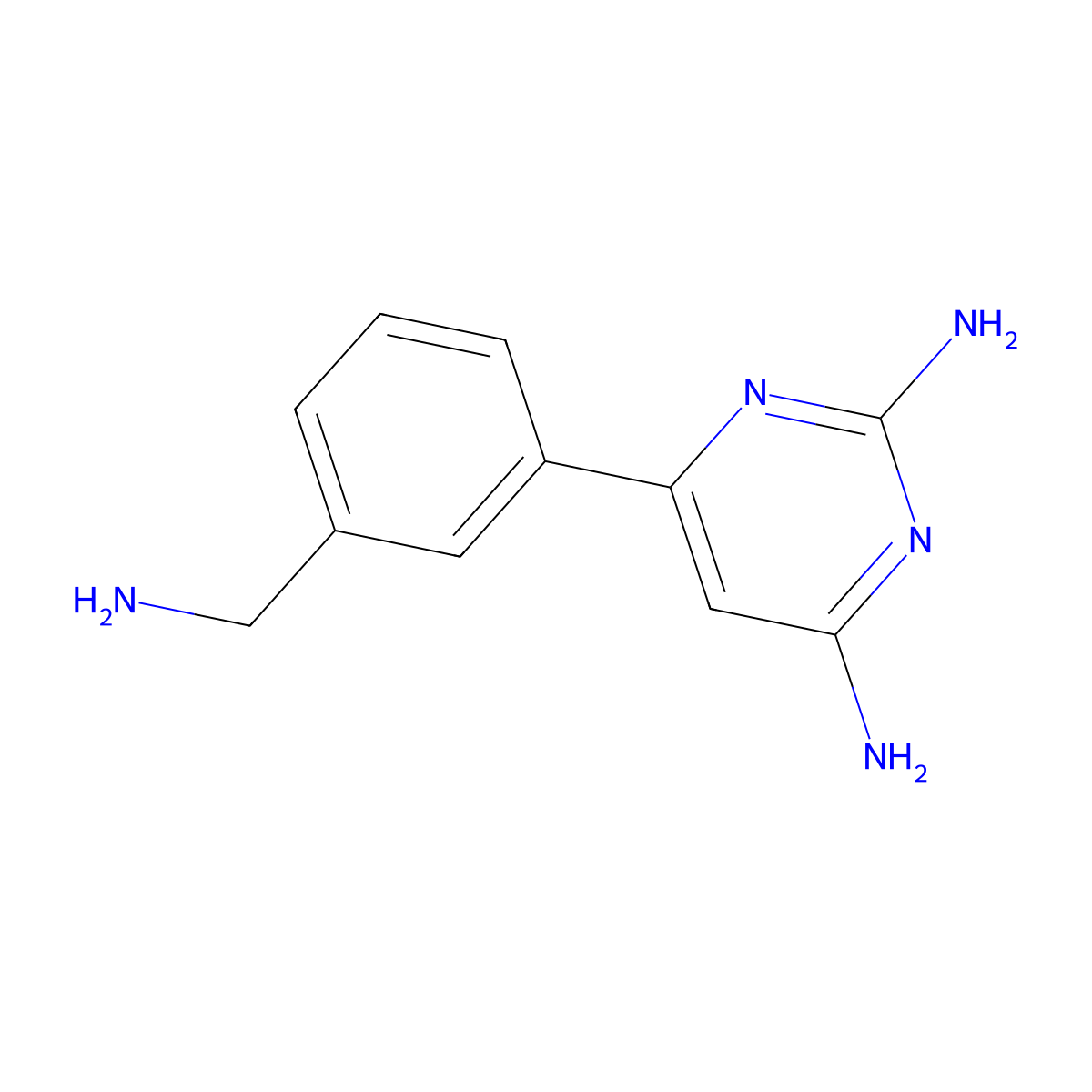 6-[3-(Aminomethyl)phenyl]pyrimidine-2,4-diamine molecular structure, CAS 2166877-39-8