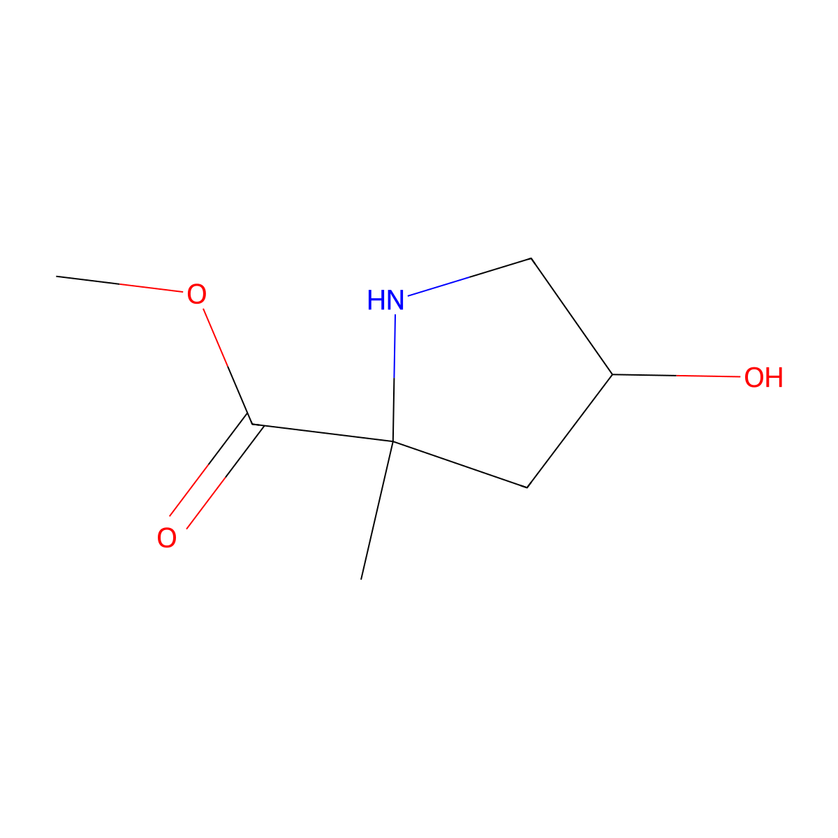 Methyl 4-hydroxy-2-methylpyrrolidine-2-carboxylate molecular structure, CAS 2166879-57-6