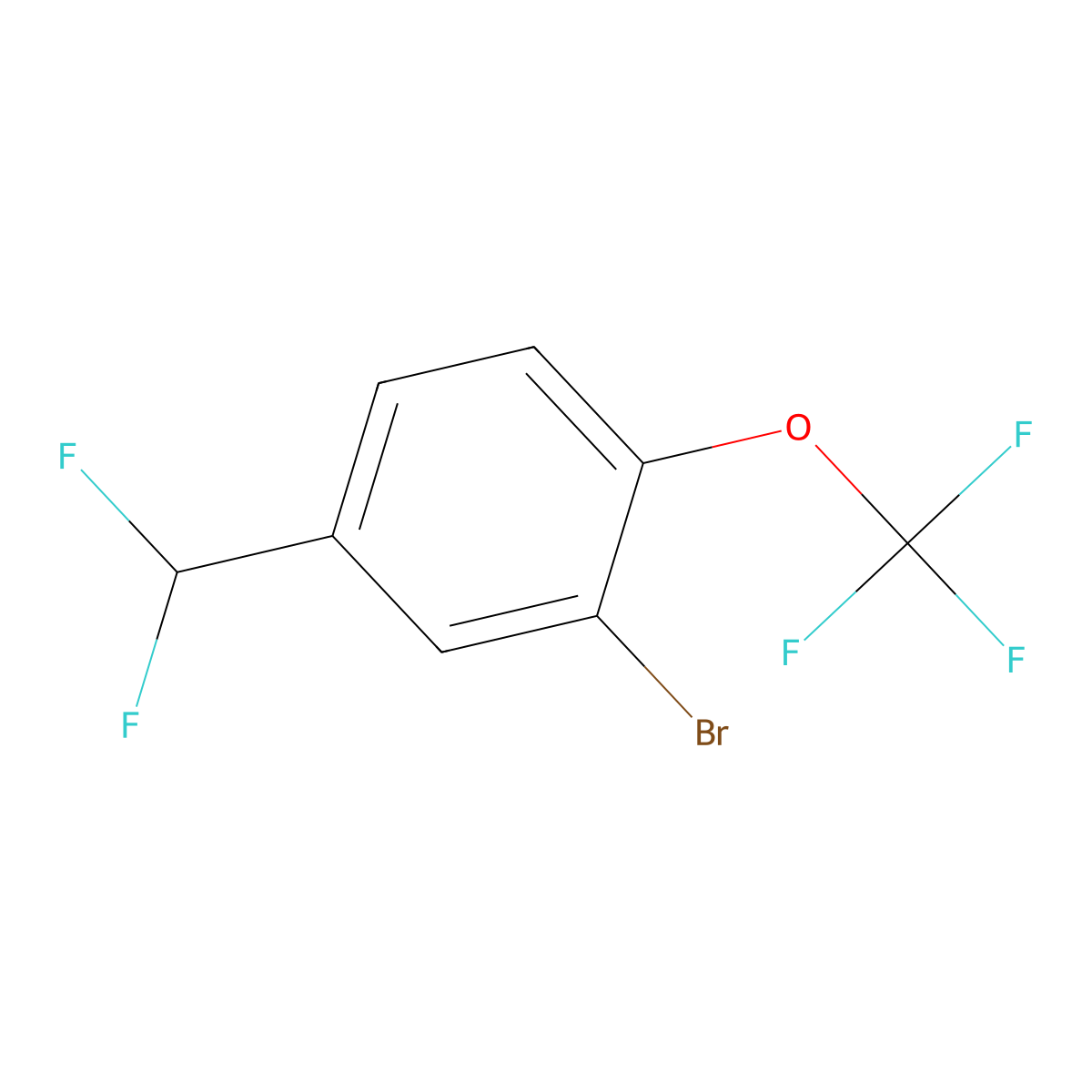 2-Bromo-4-(difluoromethyl)-1-(trifluoromethoxy)benzene molecular structure, CAS 2166881-48-5