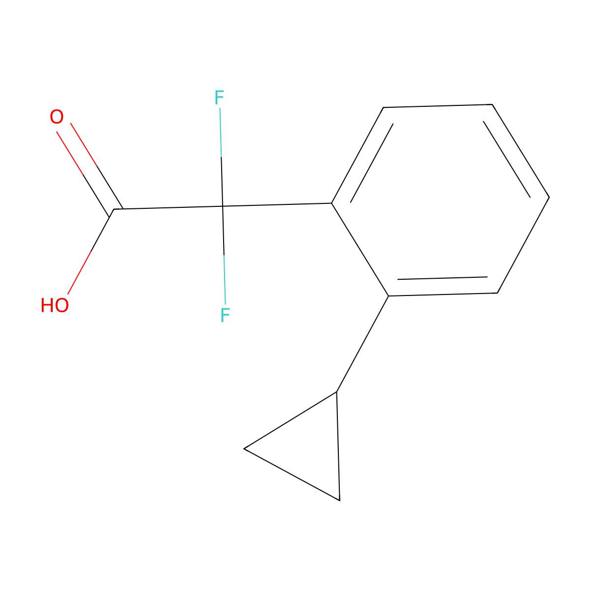2-(2-Cyclopropylphenyl)-2,2-difluoroacetic acid molecular structure, CAS 2166882-54-6