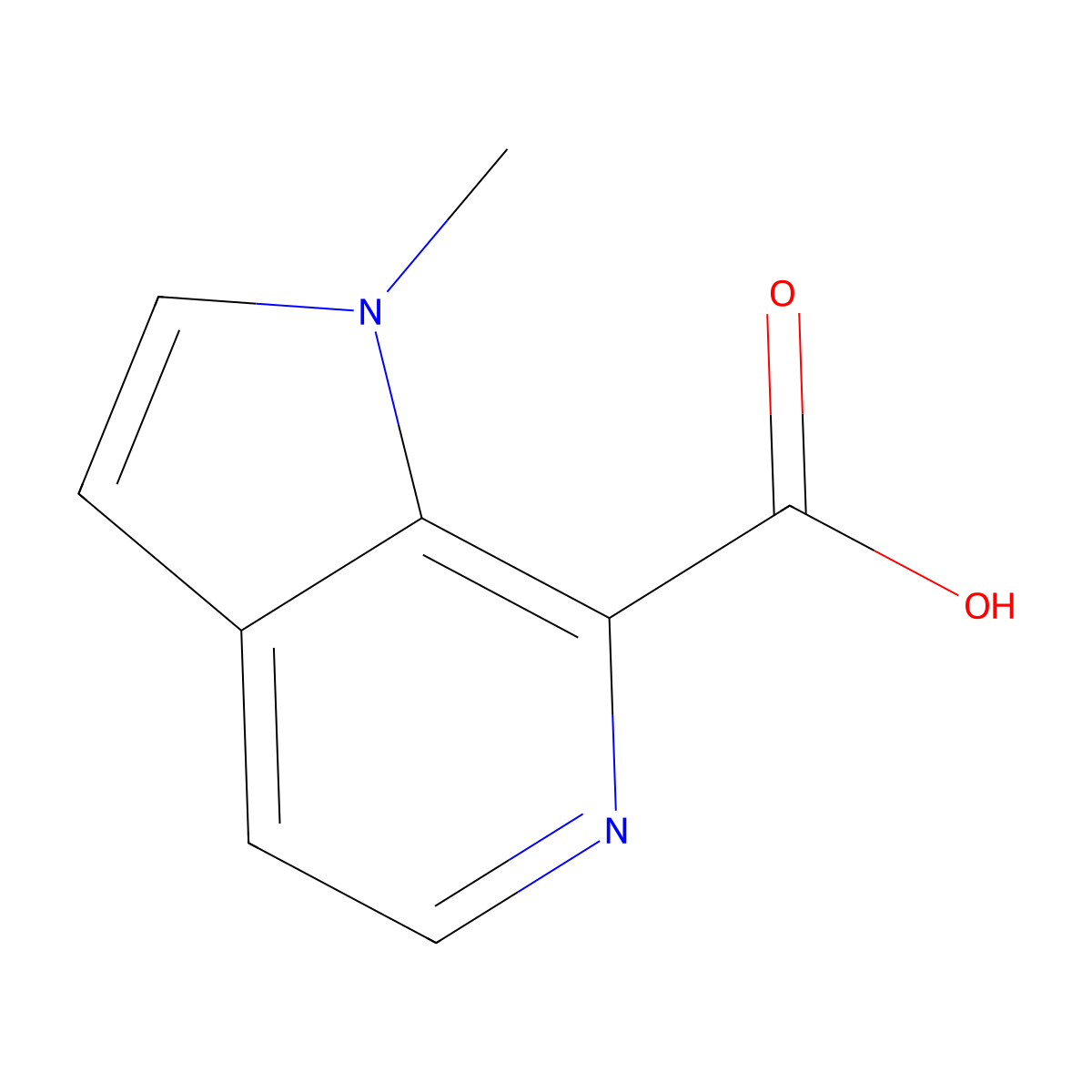 1-methyl-1H-pyrrolo[2,3-c]pyridine-7-carboxylic acid molecular structure, CAS 2166887-57-4