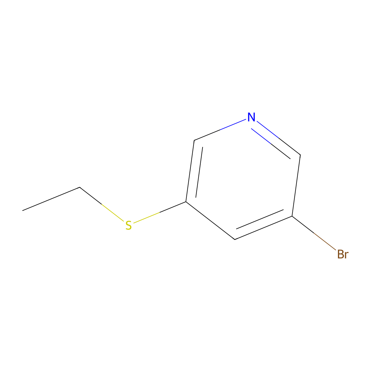 3-Bromo-5-(ethylthio)pyridine molecular structure, CAS 216689-94-0