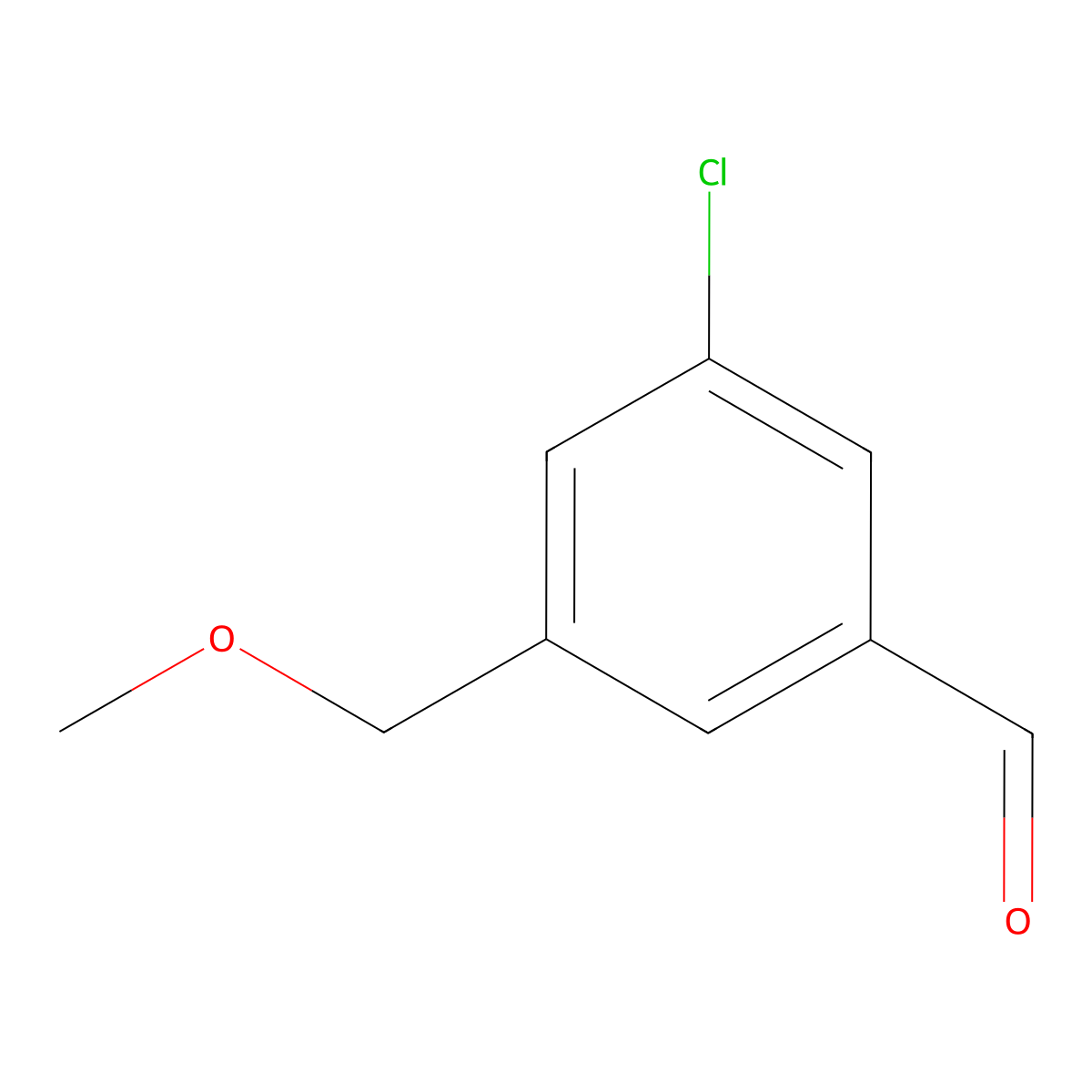 3-Chloro-5-(methoxymethyl)benzaldehyde molecular structure, CAS 2166893-36-1