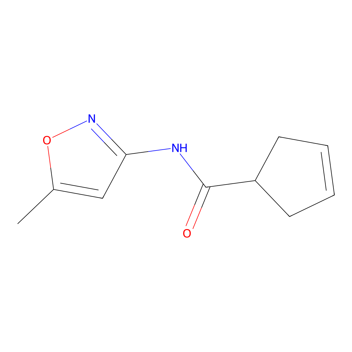 N-(5-methyl-1,2-oxazol-3-yl)cyclopent-3-ene-1-carboxamide molecular structure, CAS 2166898-81-1