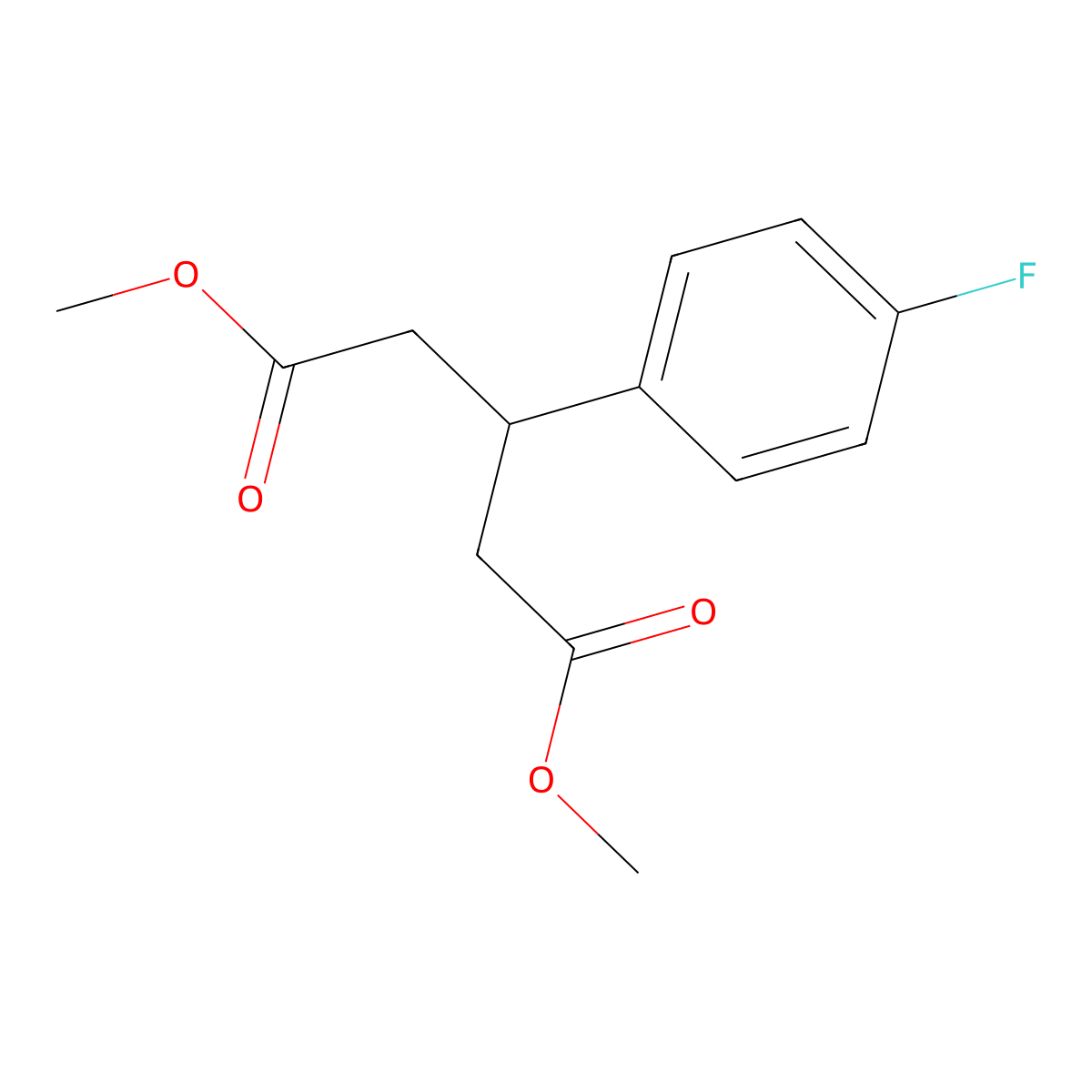 Dimethyl 3-(4-fluorophenyl)pentanedioate molecular structure, CAS 216690-15-2