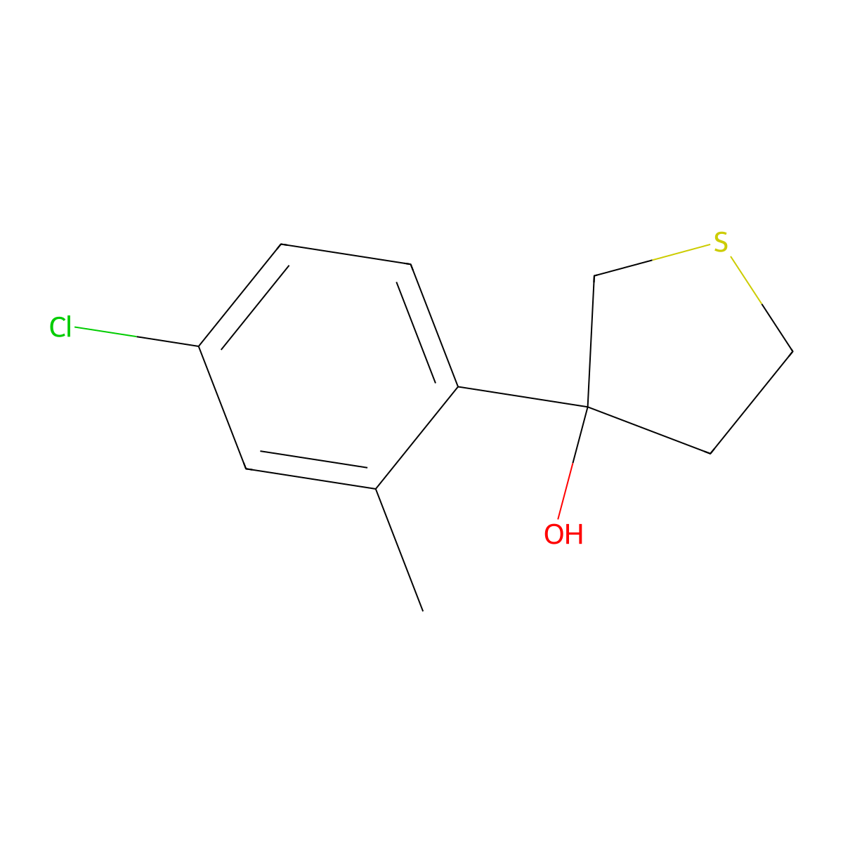 3-(4-Chloro-2-methylphenyl)tetrahydrothiophene-3-ol molecular structure, CAS 2166901-89-7