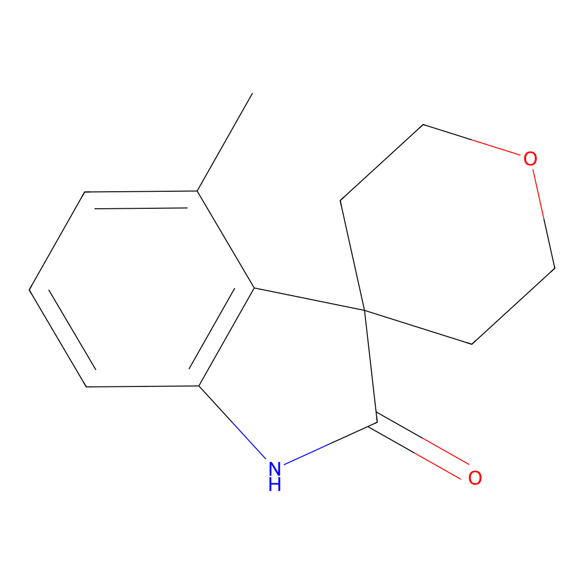 4-Methyl-1H-spiro[indole-3,4'-oxane]-2-one molecular structure, CAS 2166901-93-3