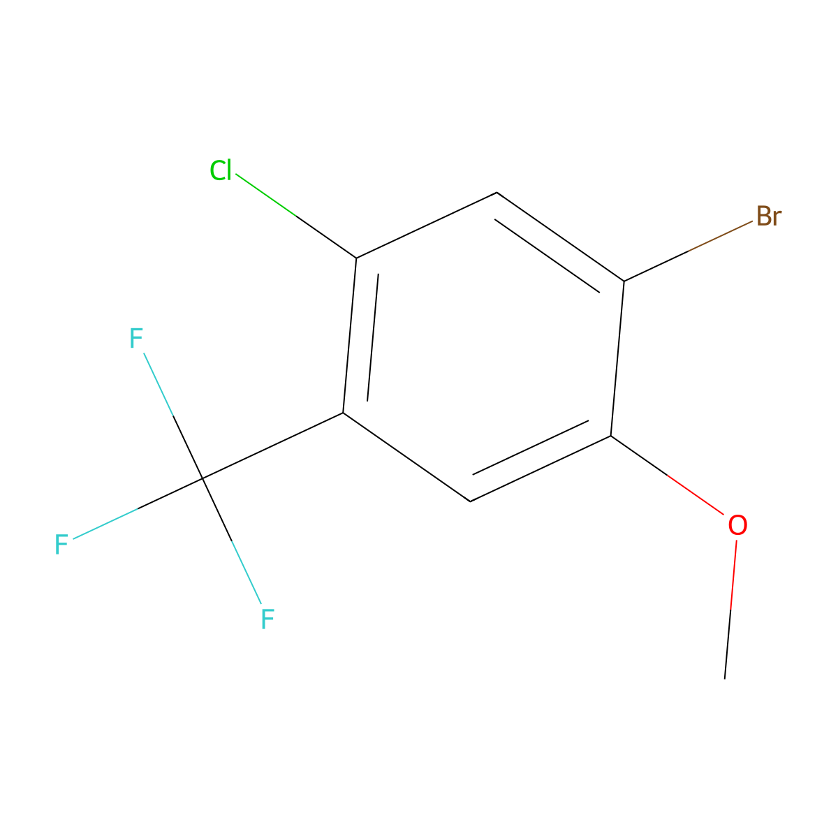 1-Bromo-5-chloro-2-methoxy-4-(trifluoromethyl)benzene molecular structure, CAS 2166902-23-2