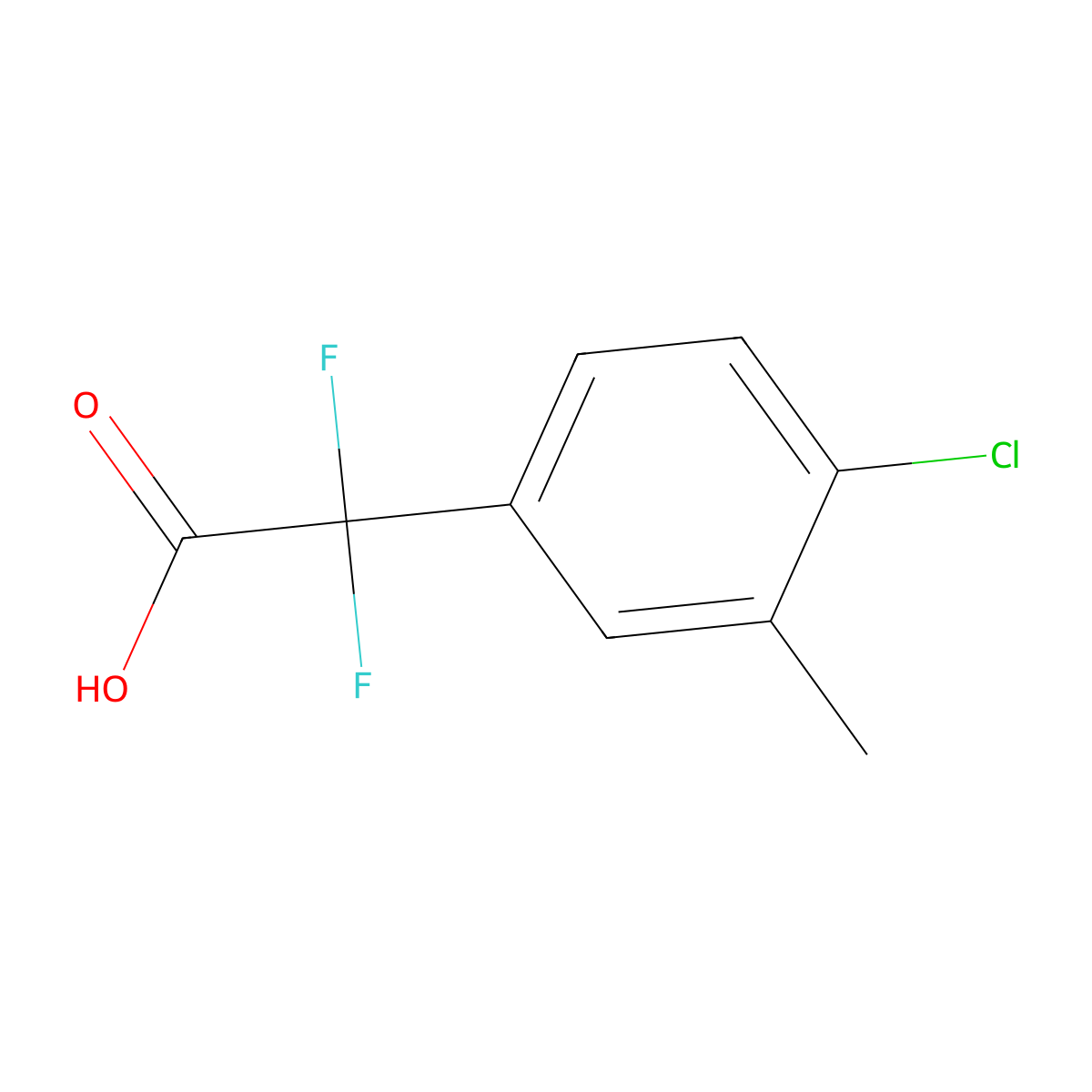 2-(4-Chloro-3-methylphenyl)-2,2-difluoroacetic acid molecular structure, CAS 2166902-76-5