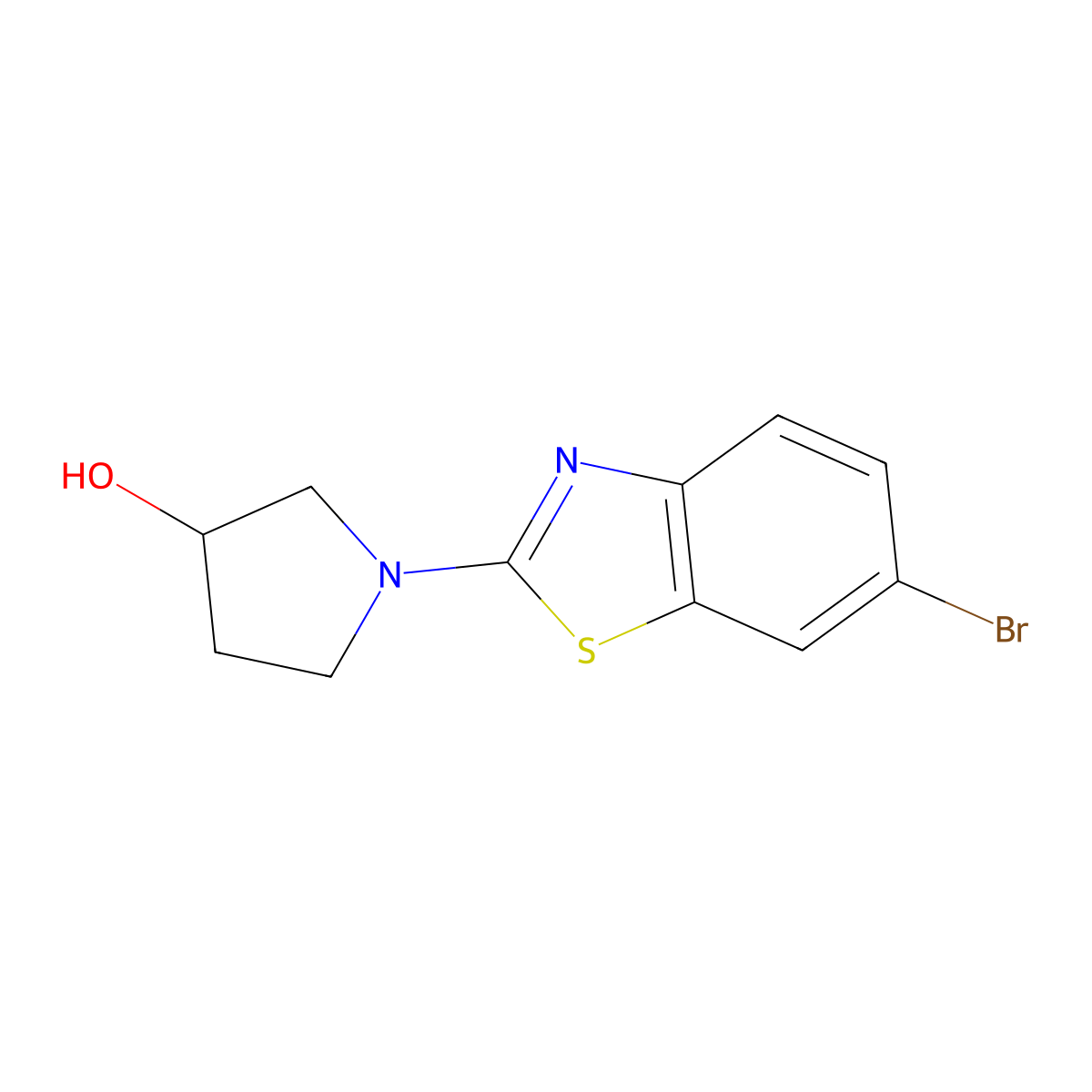 1-(6-Bromo-1,3-benzothiazol-2-yl)pyrrolidin-3-ol molecular structure, CAS 2166902-88-9