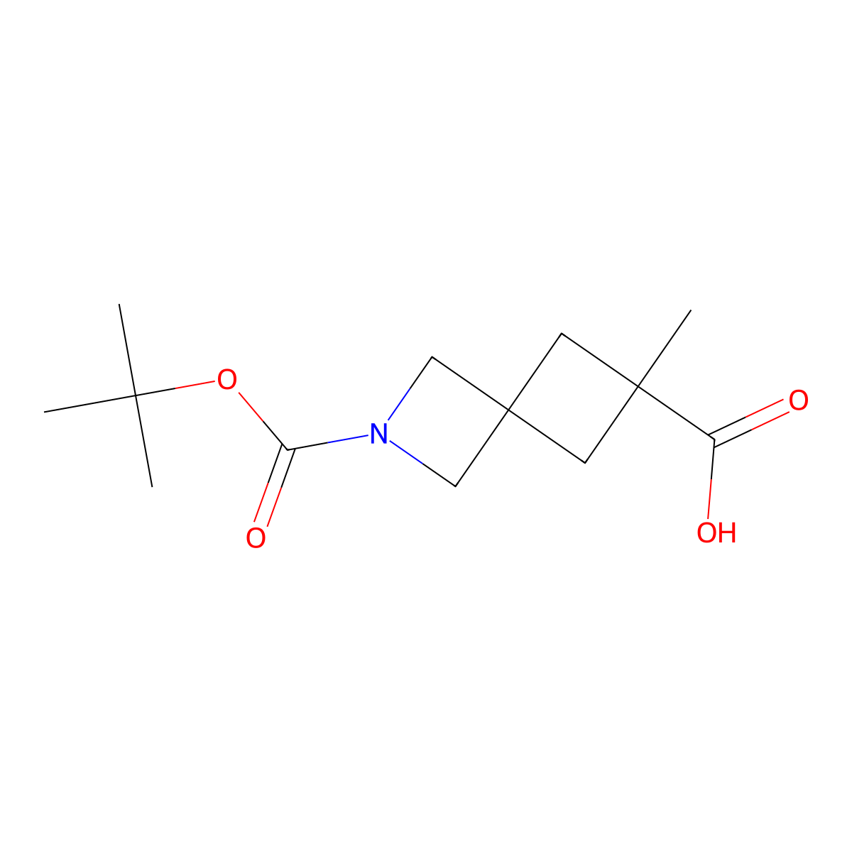 2-[(tert-Butoxy)carbonyl]-6-methyl-2-azaspiro[3.3]heptane-6-carboxylic acid molecular structure, CAS 2166905-97-9