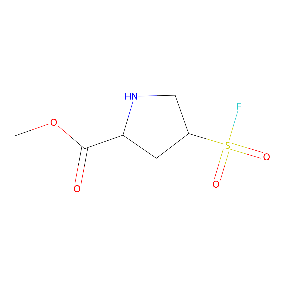 Methyl 4-(fluorosulfonyl)pyrrolidine-2-carboxylate molecular structure, CAS 2166906-07-4