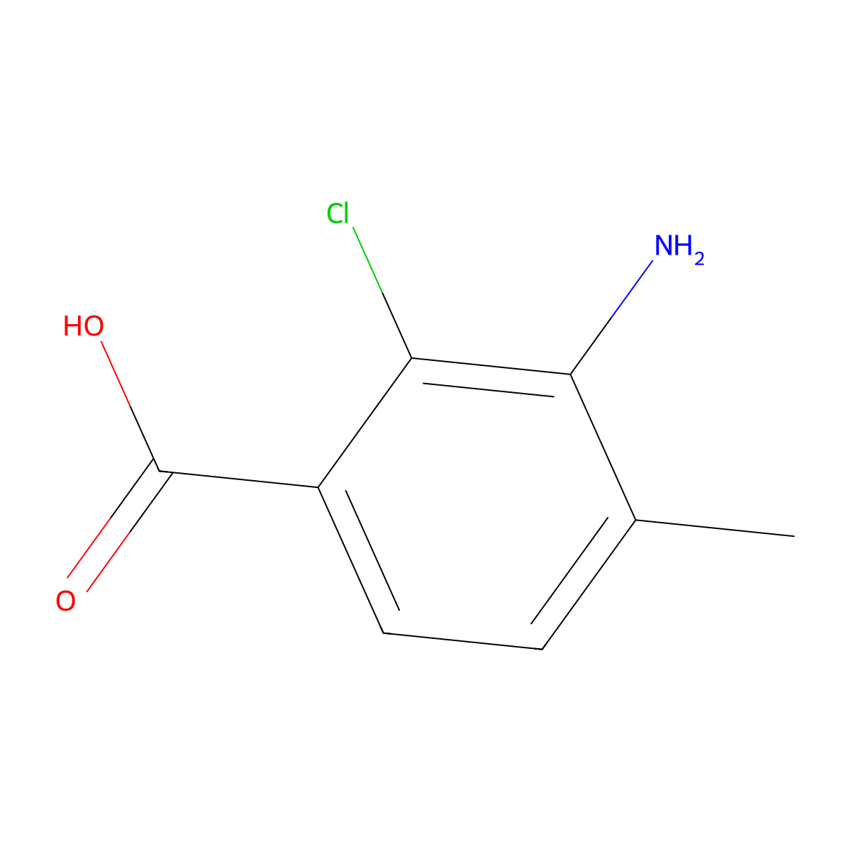 3-Amino-2-chloro-4-methylbenzoic acid molecular structure, CAS 2166906-97-2