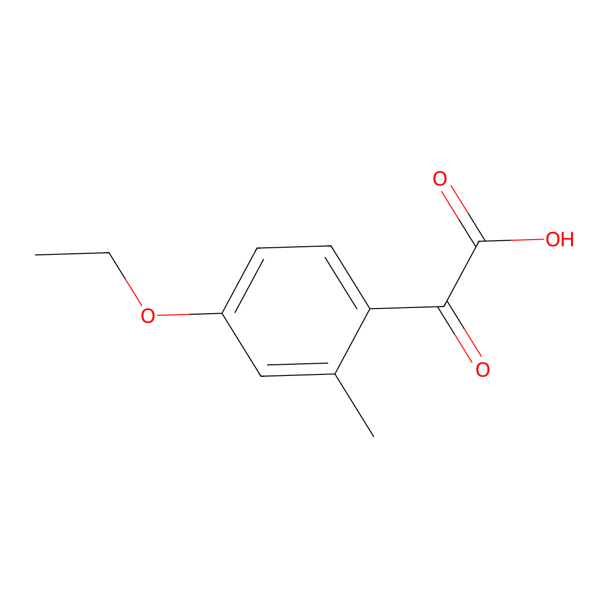 2-(4-Ethoxy-2-methylphenyl)-2-oxoacetic acid molecular structure, CAS 2166909-81-3
