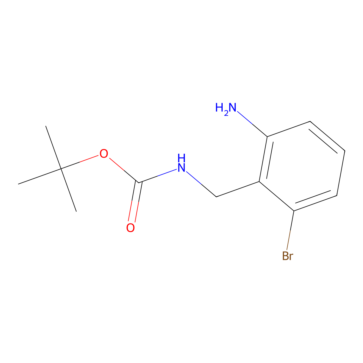 tert-butyl N-[(2-amino-6-bromophenyl)methyl]carbamate molecular structure, CAS 2166911-86-8