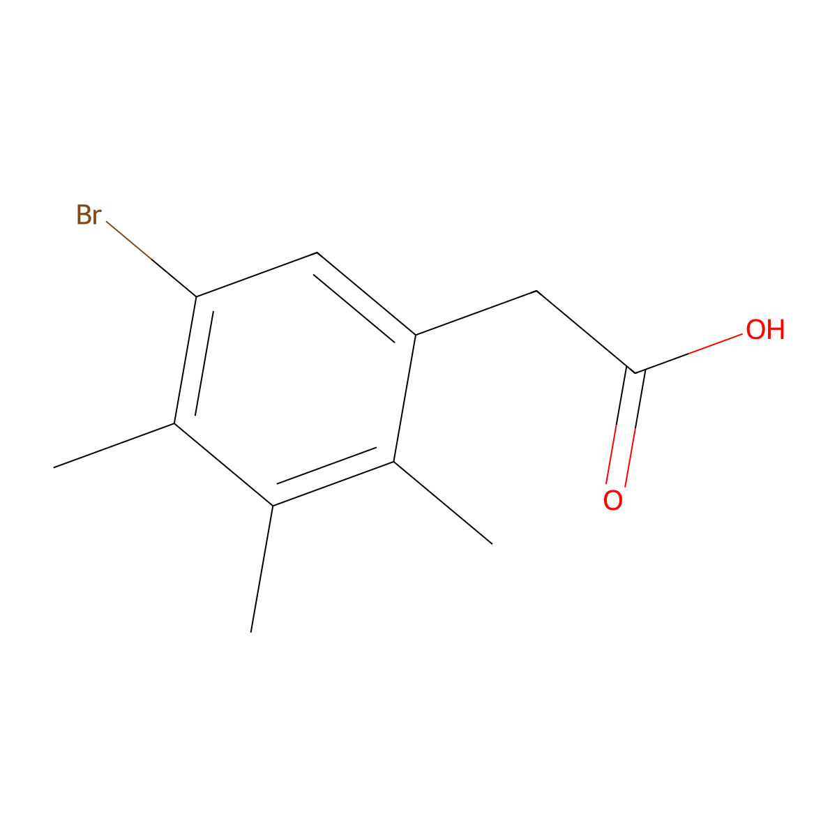 2-(5-Bromo-2,3,4-trimethylphenyl)acetic acid molecular structure, CAS 2166912-08-7