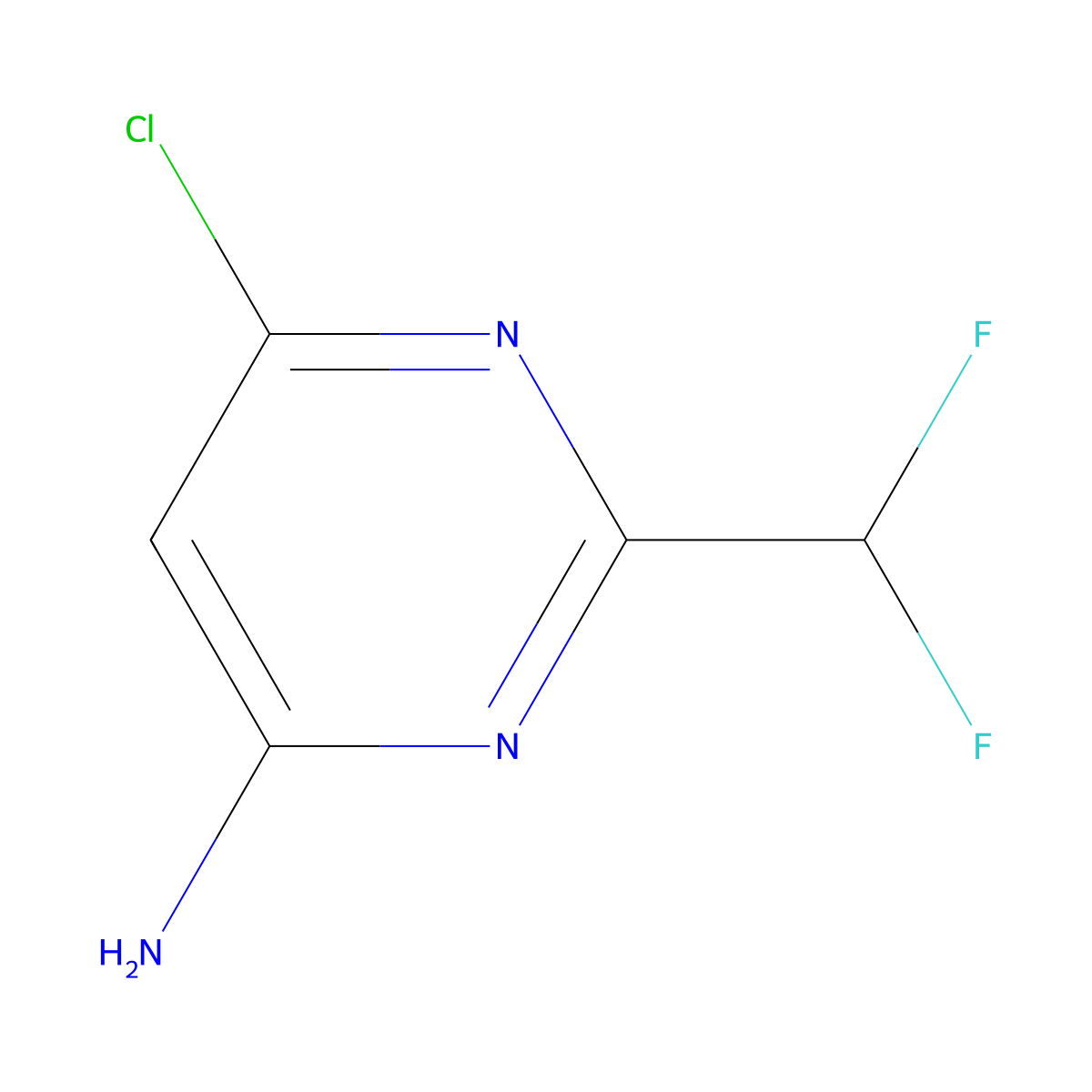 6-Chloro-2-(difluoromethyl)pyrimidin-4-amine molecular structure, CAS 2166912-75-8