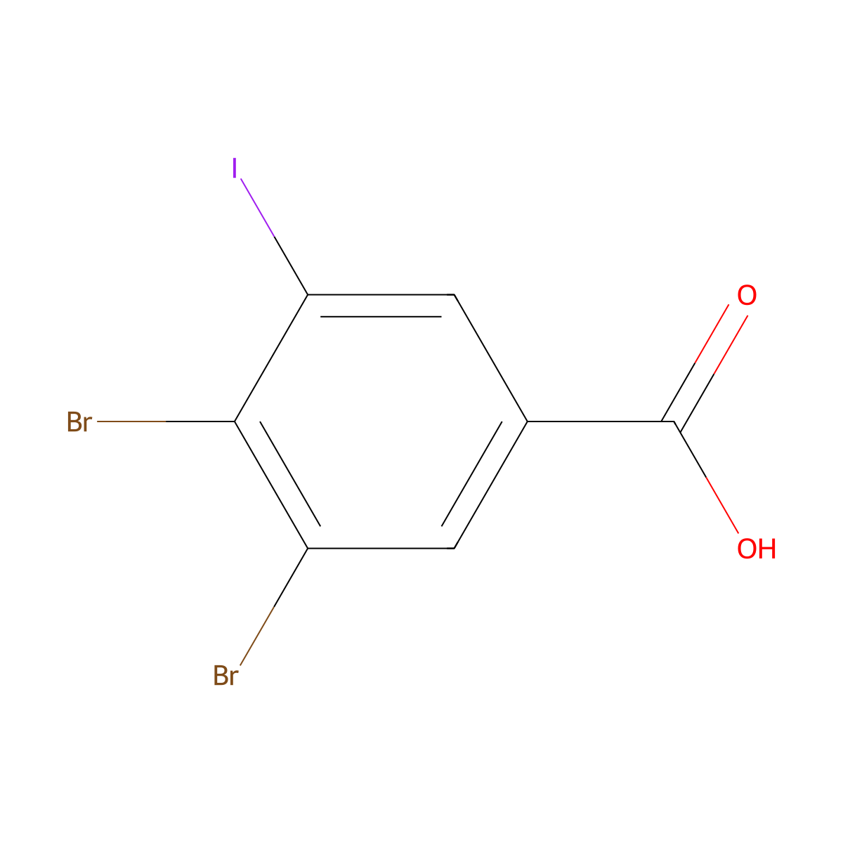 3,4-Dibromo-5-iodobenzoic acid molecular structure, CAS 2166915-30-4