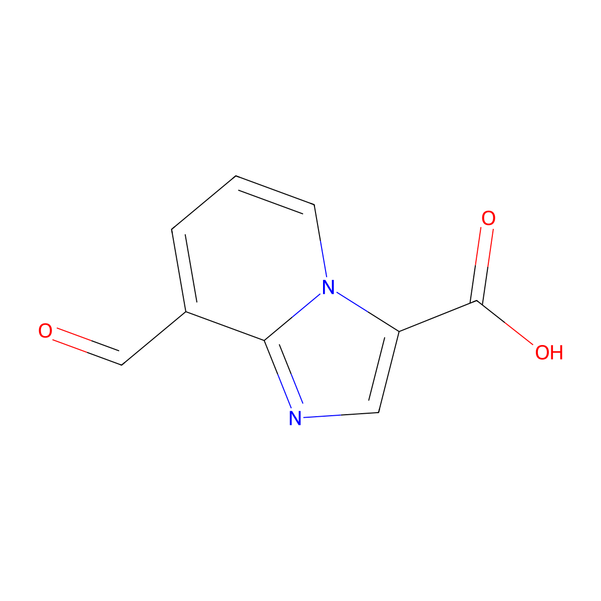 8-Formylimidazo[1,2-a]pyridine-3-carboxylic acid molecular structure, CAS 2166917-05-9