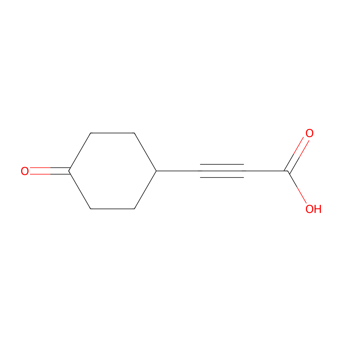 3-(4-Oxocyclohexyl)prop-2-ynoic acid molecular structure, CAS 2166921-82-8