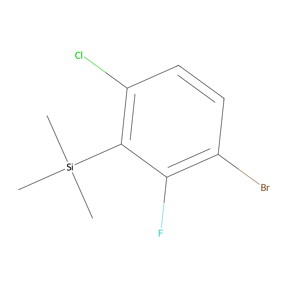 (3-Bromo-6-chloro-2-fluorophenyl)trimethylsilane molecular structure, CAS 2166921-83-9