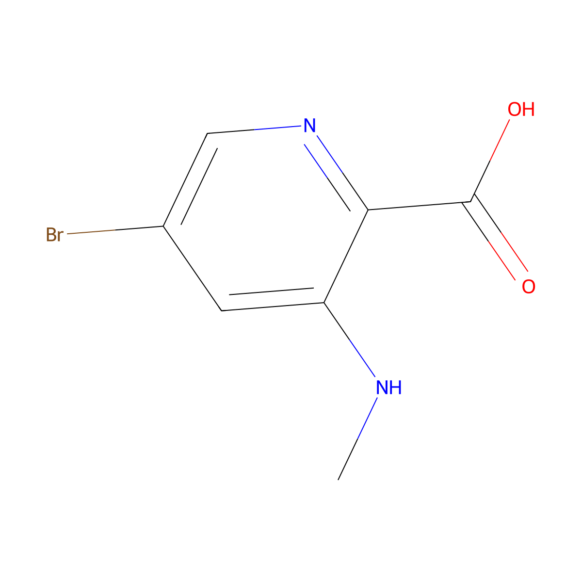 5-Bromo-3-(methylamino)picolinic acid molecular structure, CAS 2166925-01-3