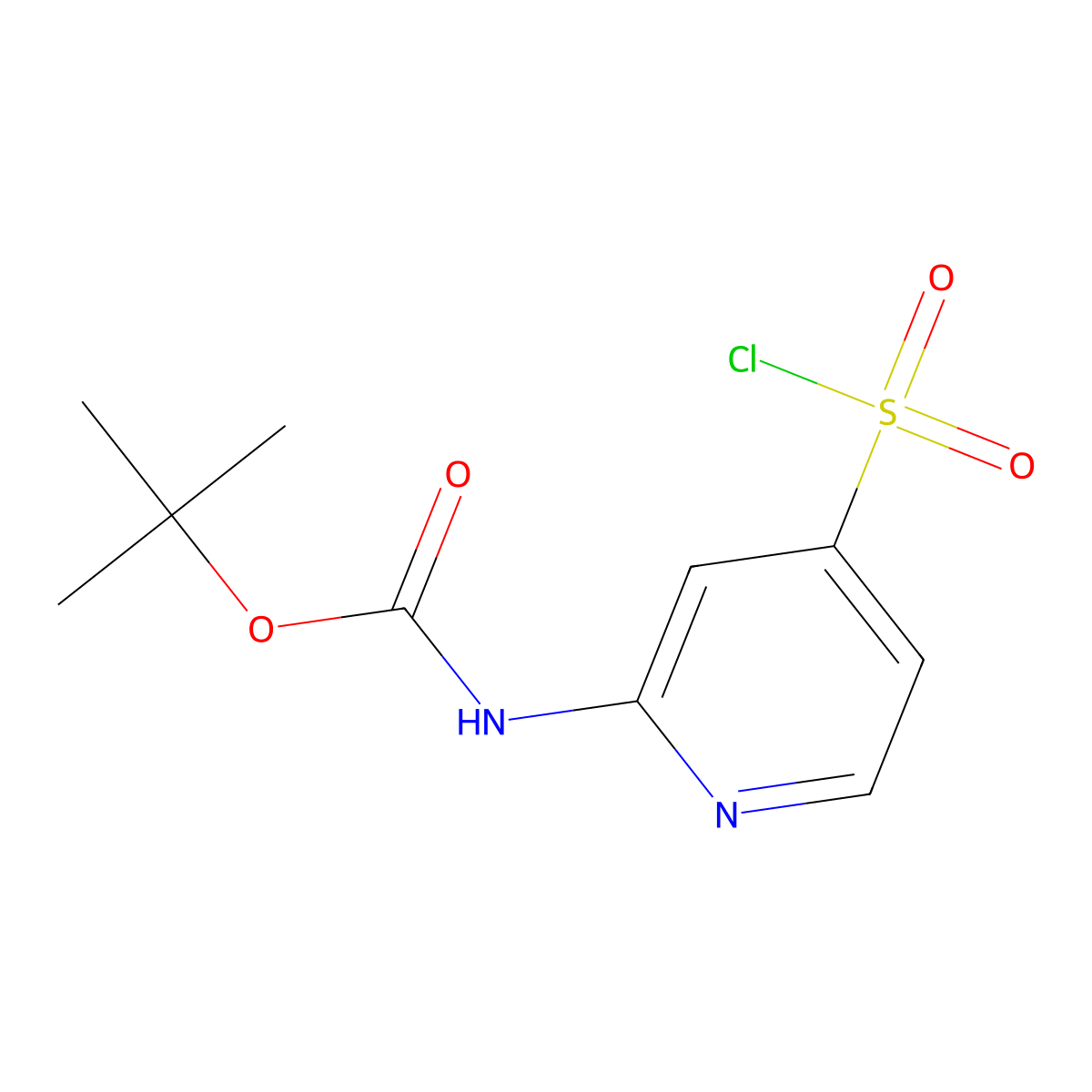 tert-butyl N-[4-(chlorosulfonyl)pyridin-2-yl]carbamate molecular structure, CAS 2166925-54-6
