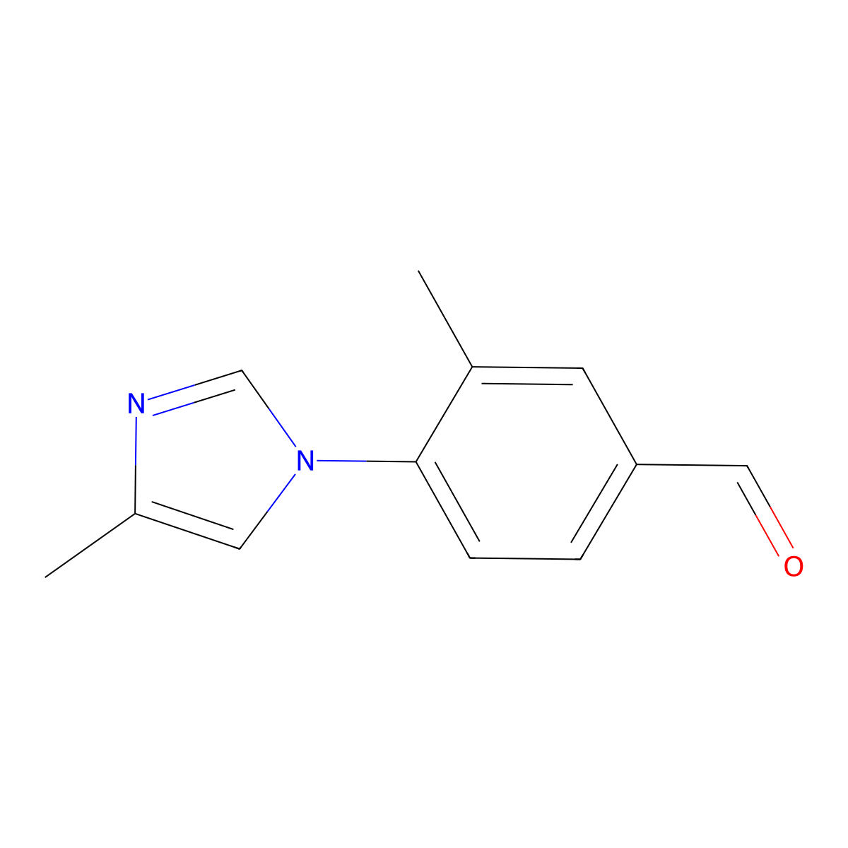 3-methyl-4-(4-methyl-1H-imidazol-1-yl)benzaldehyde molecular structure, CAS 2166933-38-4