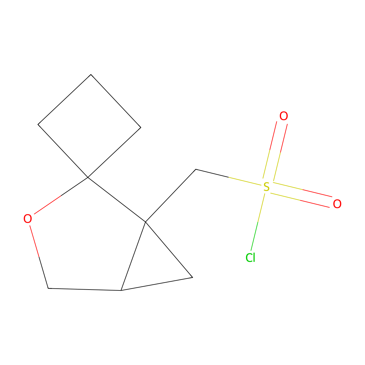 {3-Oxaspiro[bicyclo[3.1.0]hexane-2,1'-cyclobutane]-1-yl}methanesulfonyl chloride molecular structure, CAS 2166936-35-0