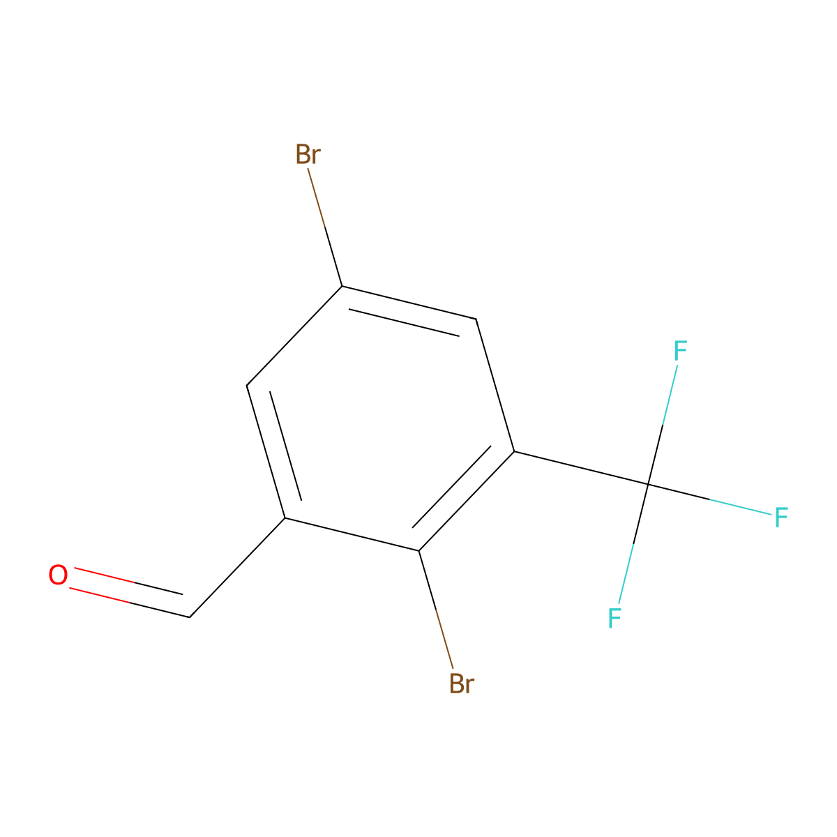 2,5-Dibromo-3-(trifluoromethyl)benZaldehyde molecular structure, CAS 2166945-53-3